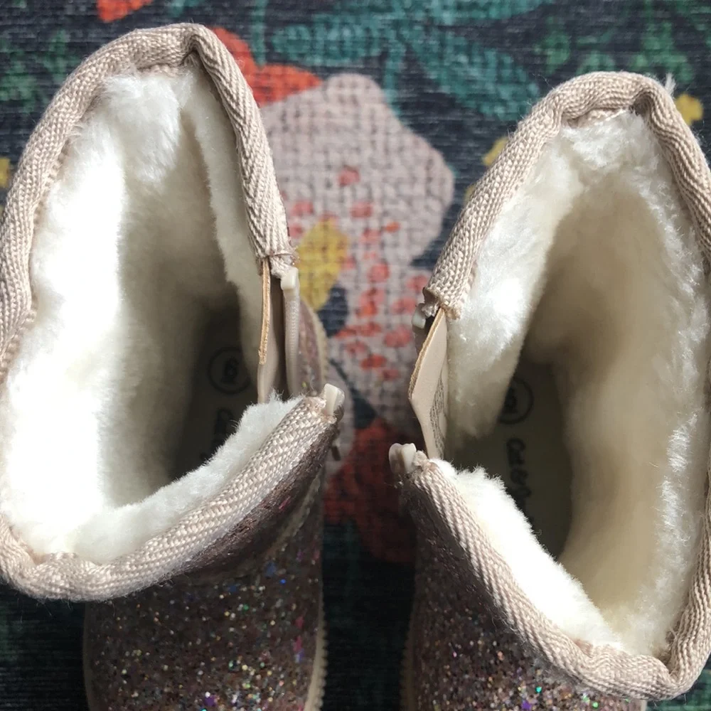 Cat & Jack Gold Glitter Toddler Pip Boots, Size 6